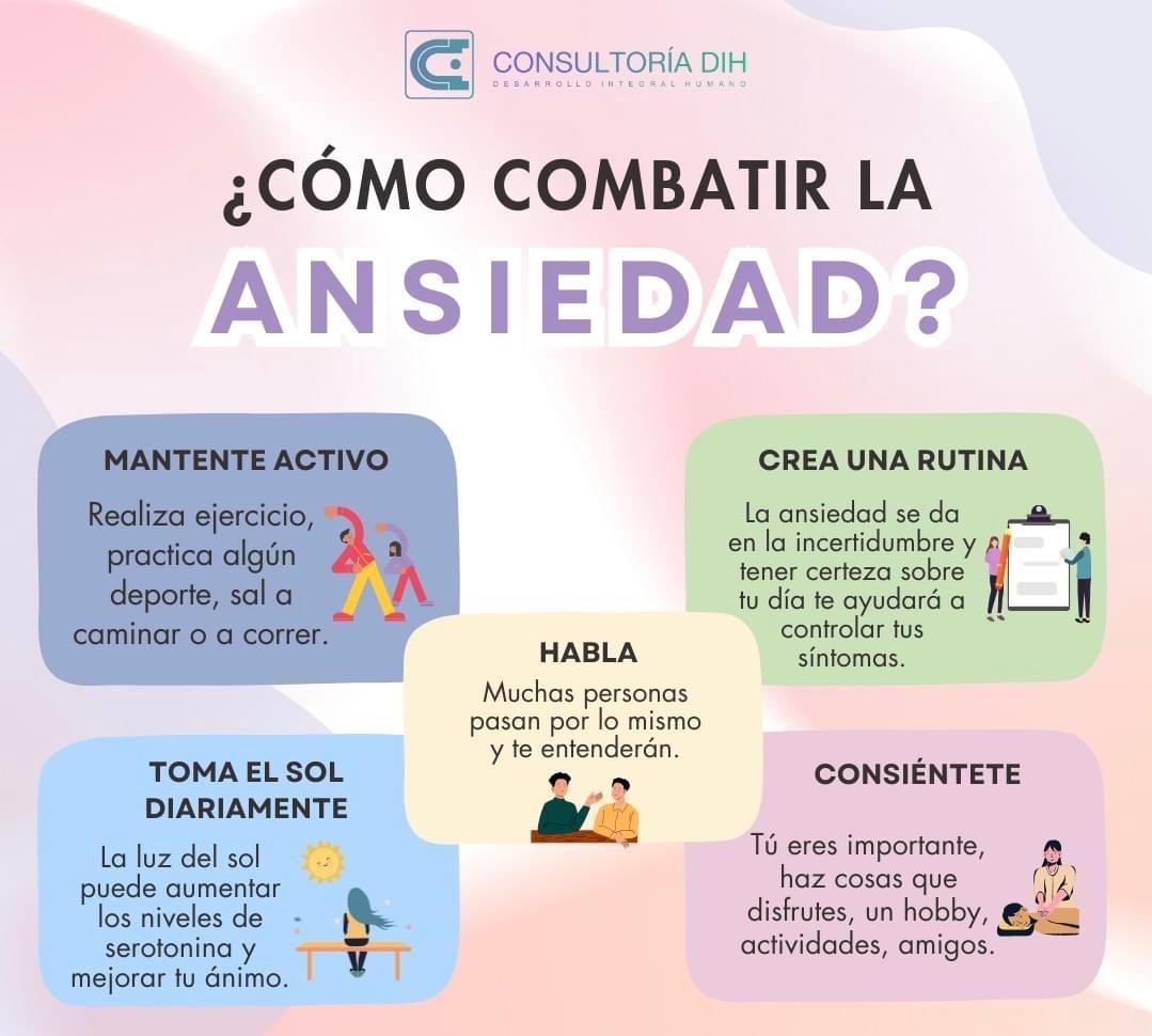Infografía: cómo combatir la ansiedad con actividad física, rutinas y apoyo