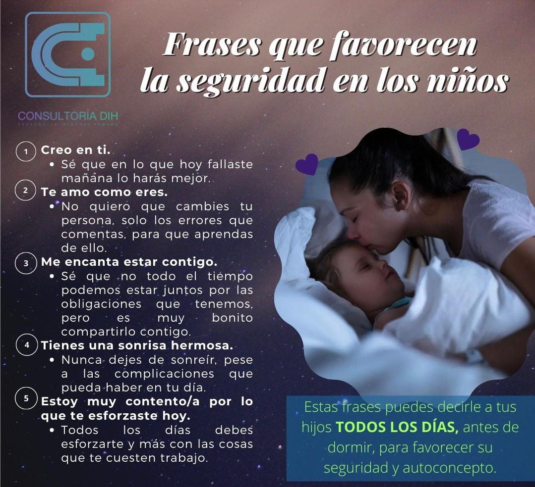 Infografía: frases que favorecen la seguridad y el autoconcepto en los niños